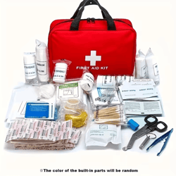 deluxe outdoor first aid kit with carrying pouch – complete emergency medical set for camping, hiking & travel