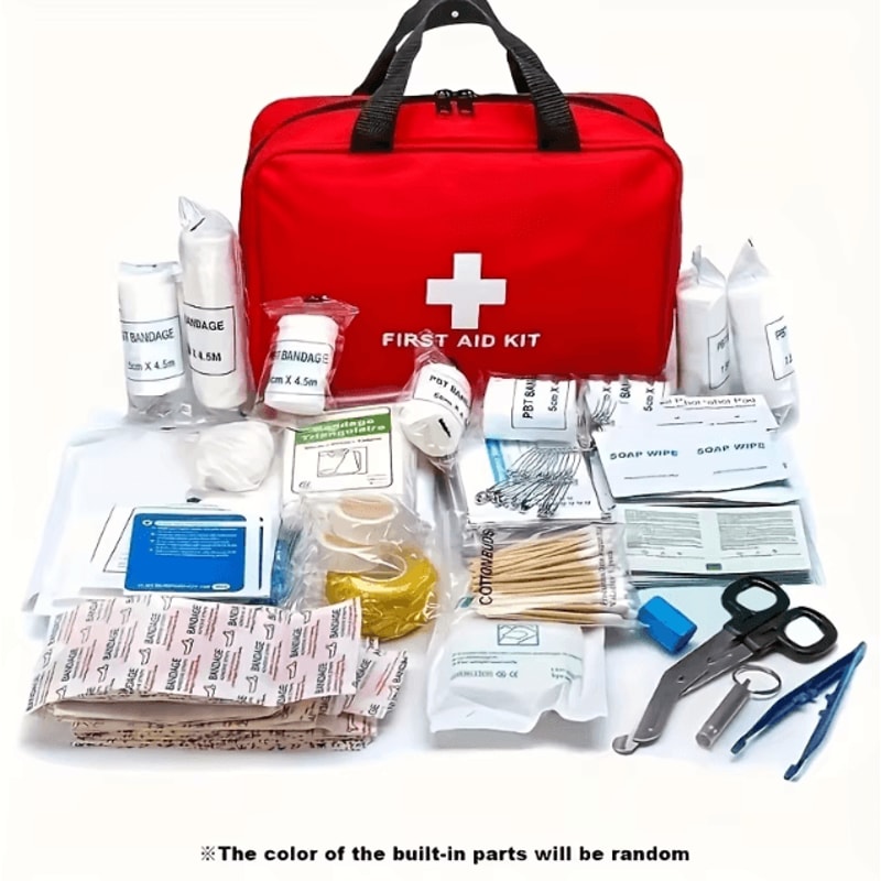 Deluxe Outdoor First Aid Kit With Carrying Pouch Complete Emergency Medical Set For Camping Hiking 0
