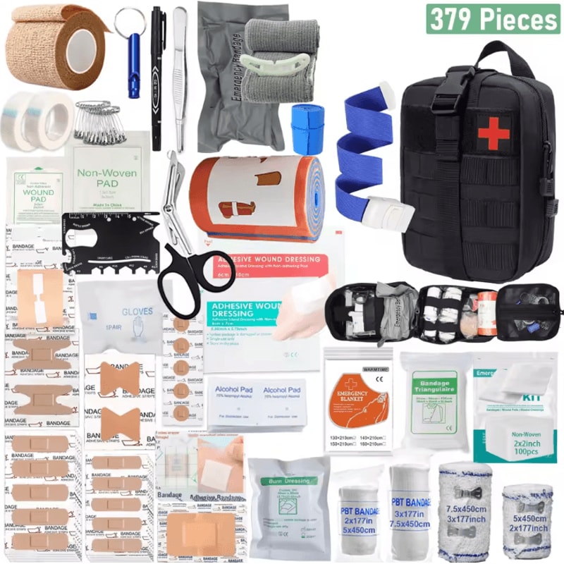 379Piece Ultimate First Aid Kit Portable Emergency Survival Bag For Home Outdoor Travel 4