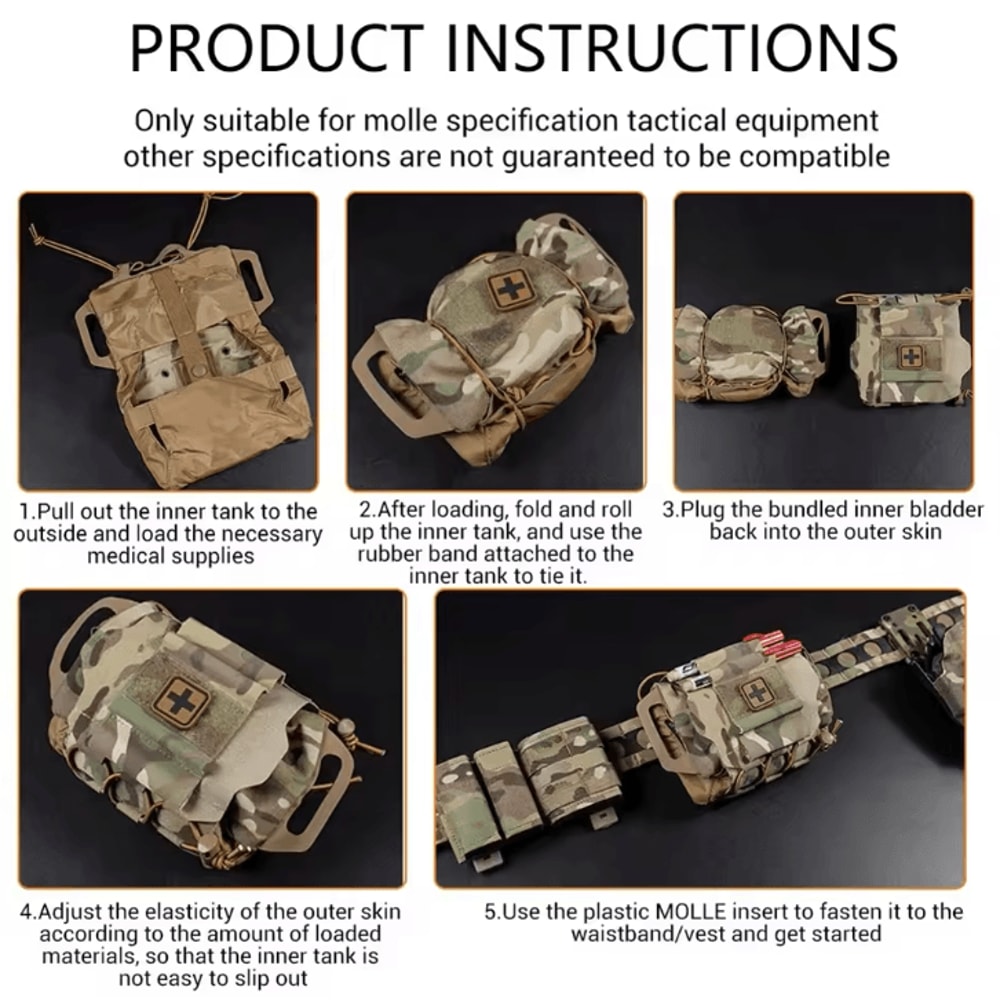 Outdoor EDC Tactical First Aid Kit MOLLE IFAK Medical Pouch For Hunting Survival Rapid Response 2