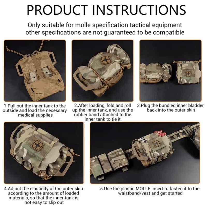 Outdoor EDC Tactical First Aid Kit MOLLE IFAK Medical Pouch For Hunting Survival Rapid Response 2