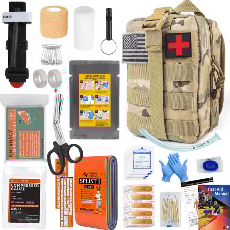 MOLLE Survival Gear First Aid Bag Outdoor IFAK Emergency Kit For Hiking Hunting EDC 3