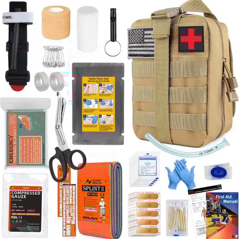 MOLLE Survival Gear First Aid Bag Outdoor IFAK Emergency Kit For Hiking Hunting EDC 5