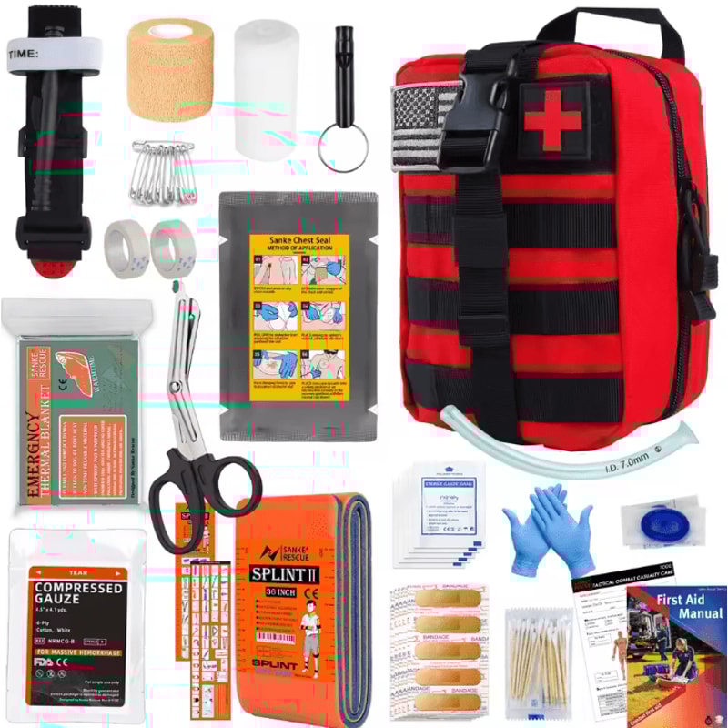 MOLLE Survival Gear First Aid Bag Outdoor IFAK Emergency Kit For Hiking Hunting EDC 6