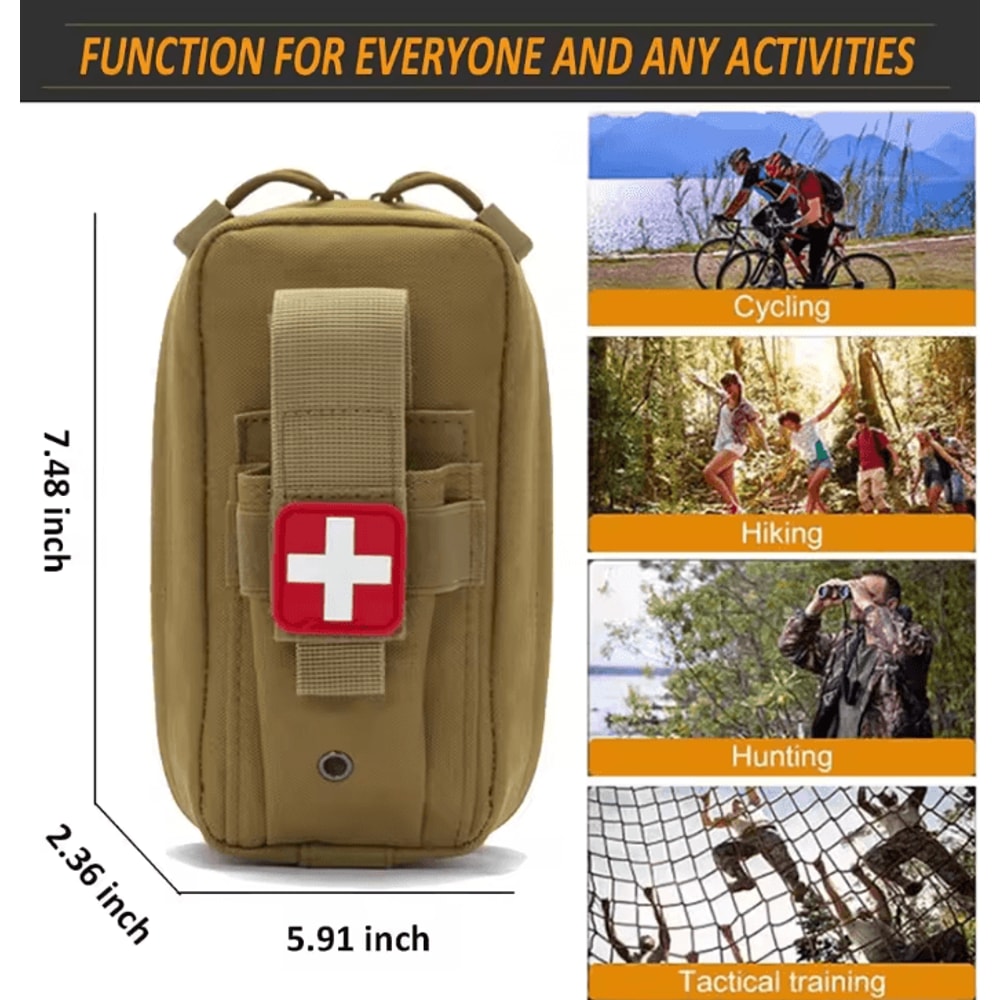 10Piece IFAK Tactical Molle Pouch First Aid Kit Portable Survival Medical Set For Outdoor Camping 4