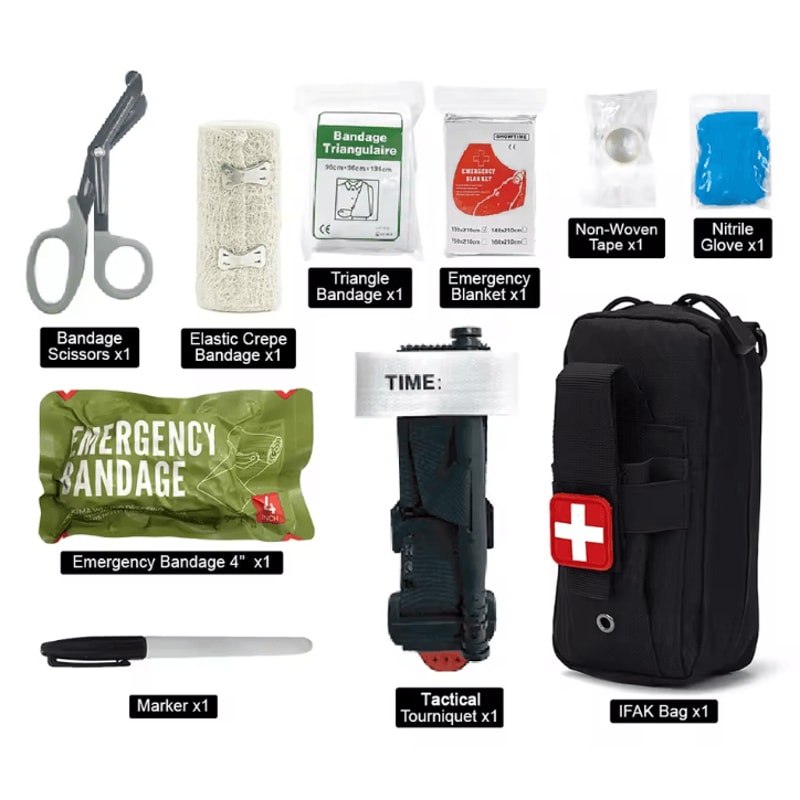 10Piece IFAK Tactical Molle Pouch First Aid Kit Portable Survival Medical Set For Outdoor Camping 5
