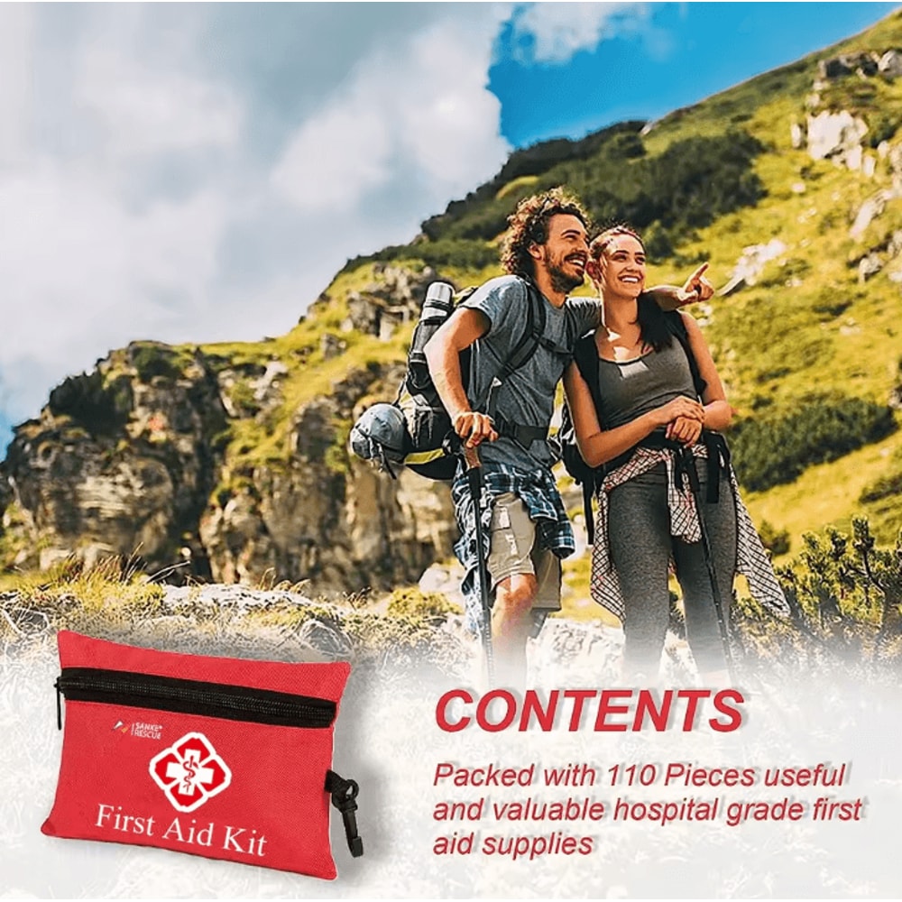 110Piece Waterproof First Aid Kit Compact Trauma Medical Kit For Home Travel Outdoor Emergencies 4