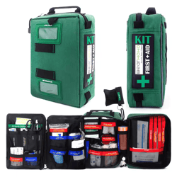 255-piece large emergency first aid kit – 4-compartment trauma medical rescue bag for home, car & outdoor