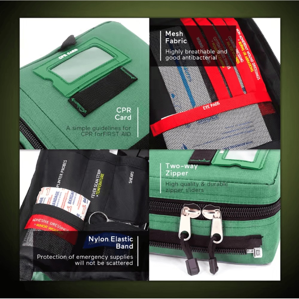 255Piece Large Emergency First Aid Kit 4Compartment Trauma Medical Rescue Bag For Home Car Outdoo 1