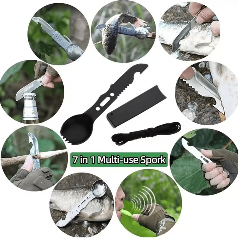 13Piece Outdoor Survival Tool Kit MultiFunction Adventure Camping Emergency Gear Set 1