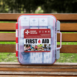 rhino rescue 350-piece all-purpose first aid kit – osha-compliant medical supplies for home, office & emergencies