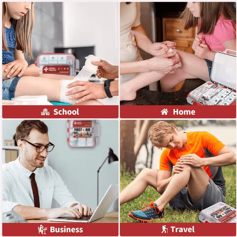 RHINO RESCUE 350Piece AllPurpose First Aid Kit OSHACompliant Medical Supplies For Home Office Eme 3