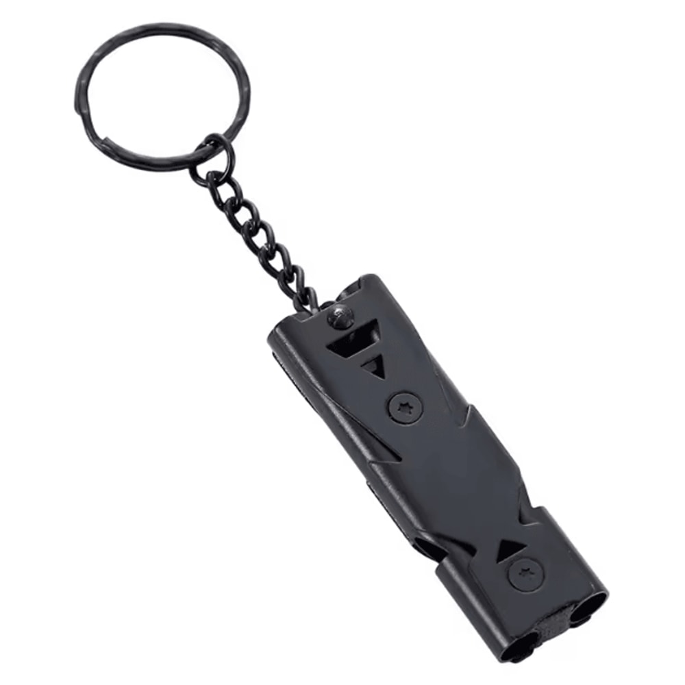 Emergency SOS Double Tube Whistle Keychain Lifesaving Survival Whistle For Outdoor Hiking Camping 4