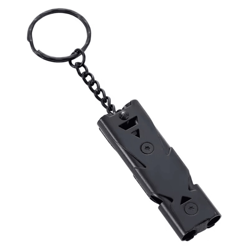 Emergency SOS Double Tube Whistle Keychain Lifesaving Survival Whistle For Outdoor Hiking Camping 4