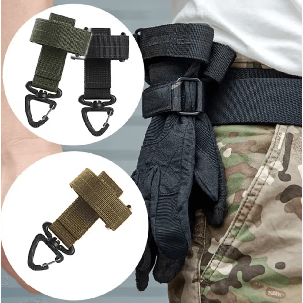 MultiPurpose Nylon Safety Gloves With Clip Outdoor Tactical Work Camping Gear 2