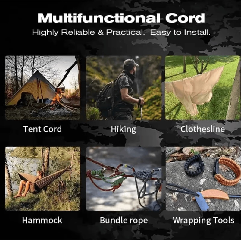 Military 550 Paracord Rope 7Strand 4 Mm Survival Parachute Cord For Outdoor Camping DIY 5