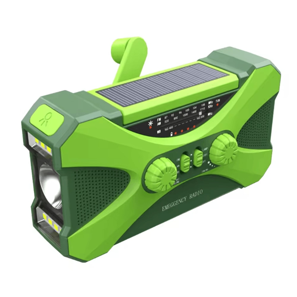 10000 MAh Portable Survival Power Station Solar HandCrank Emergency Radio Flashlight SOS Alarm T 6
