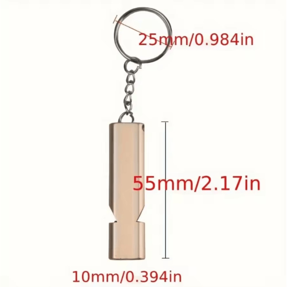 Gold Survival Whistle Keychain DoubleHole Emergency Rescue Whistle For Camping Outdoor Safety 4