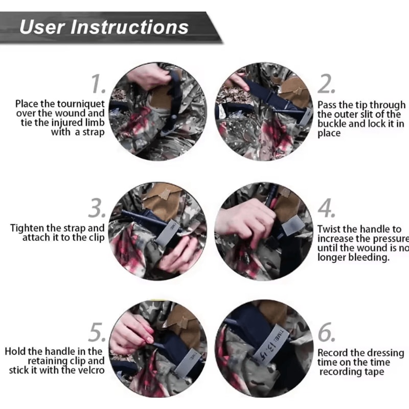 Combat Tactical Military Tourniquet With Pen Adjustable Emergency Hemostasis Tool For First Aid O 1