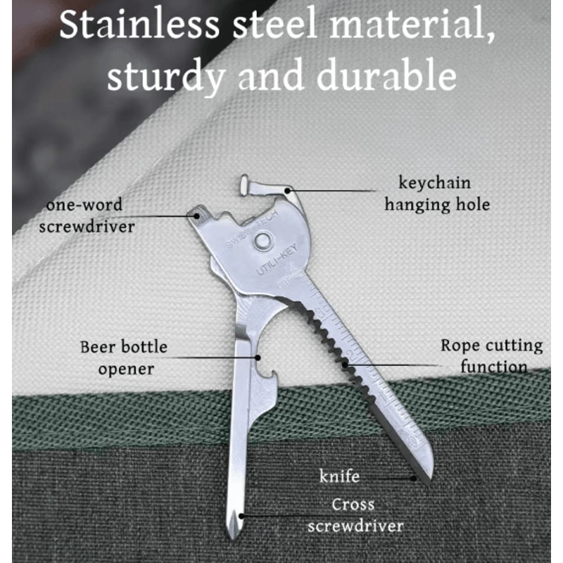 6 In 1 Multifunction Folding Tool Keychain EDC Utility Plier Survival Pocket Tool 1