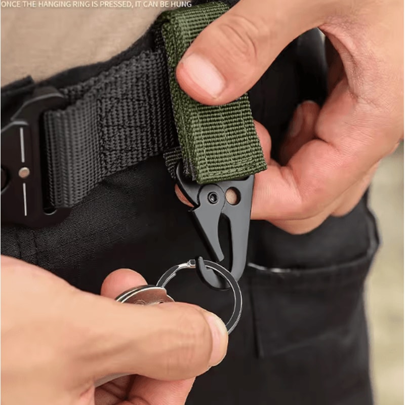 Tactical Molle Hanging Buckle Carabiner Keychain Outdoor Climbing Camping Accessory 1