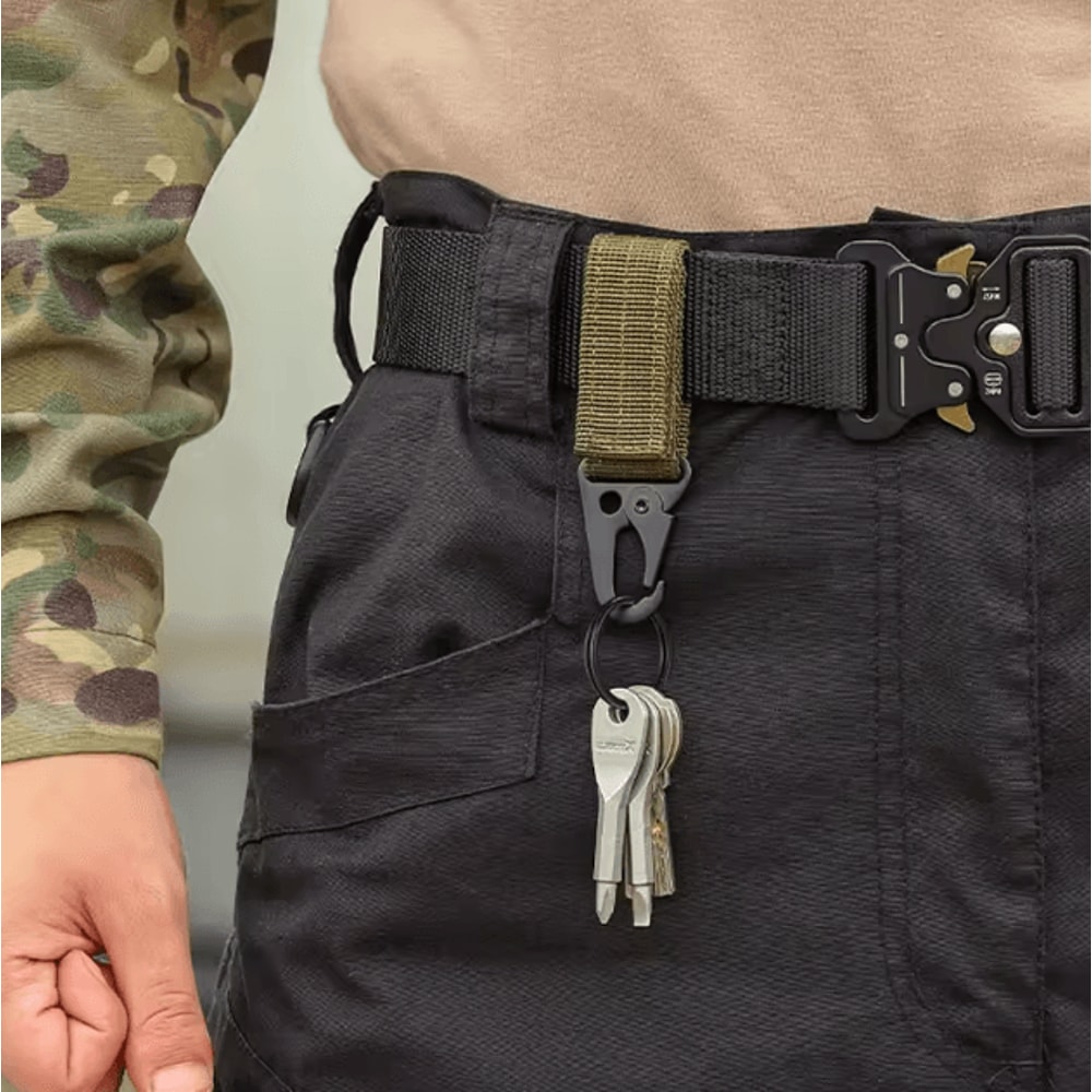 Tactical Molle Hanging Buckle Carabiner Keychain Outdoor Climbing Camping Accessory 4