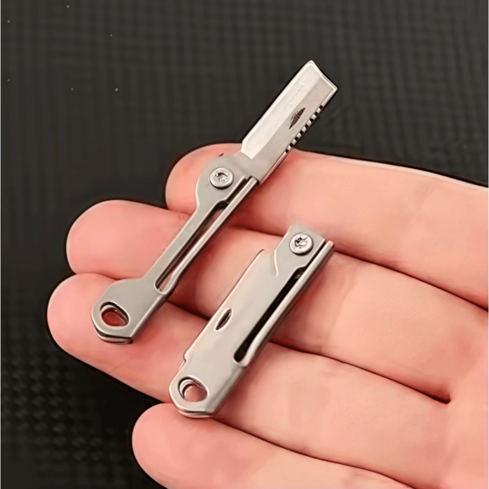 Stainless Steel Mini Folding Knife Pocket Tool Keychain For Outdoor Camping And EDC 2