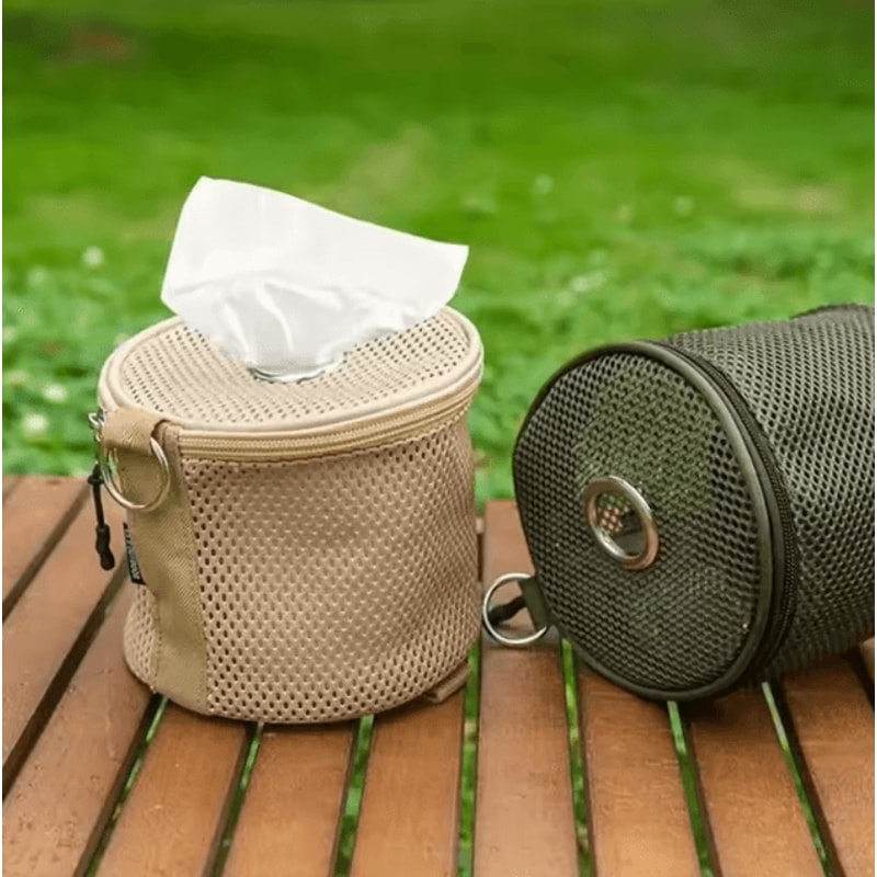 Portable Outdoor Camping Tissue Holder With Hook Hanging Napkin Storage Bag 2