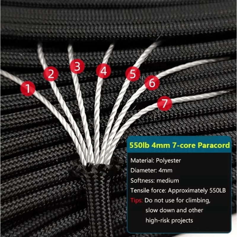 550 Paracord Rope 7 Core 4 Mm 31m50m100m Outdoor Camping And Survival Cord 1