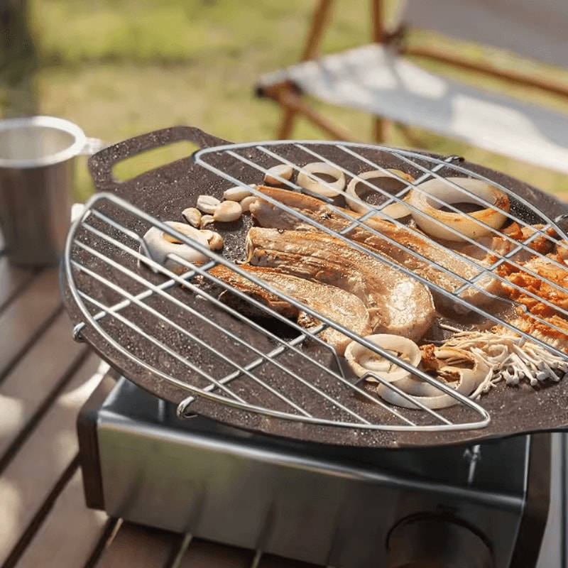 Outdoor Stainless Steel Barbecue Grill Net And Steam Rack For Camping BBQ And Grilling 1