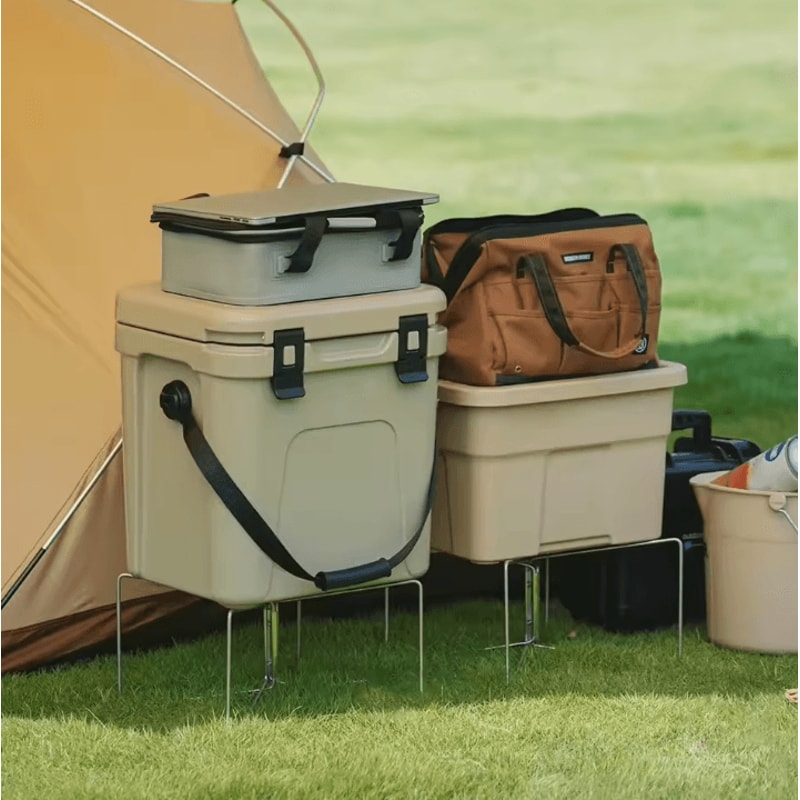 Portable Folding Cooler Box Stand Outdoor Ice Box Storage Support Shelf For Camping And Travel 0