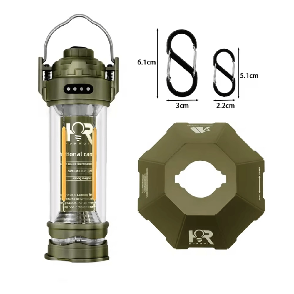 3000mAh LED Camping Lantern Outdoor MultiFunction Tent Hanging Light 6