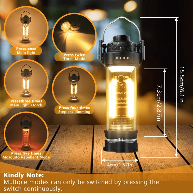 DOTWISE 3000mAh Portable Retro Camping Lantern Outdoor Tent Atmosphere Waterproof Light 2