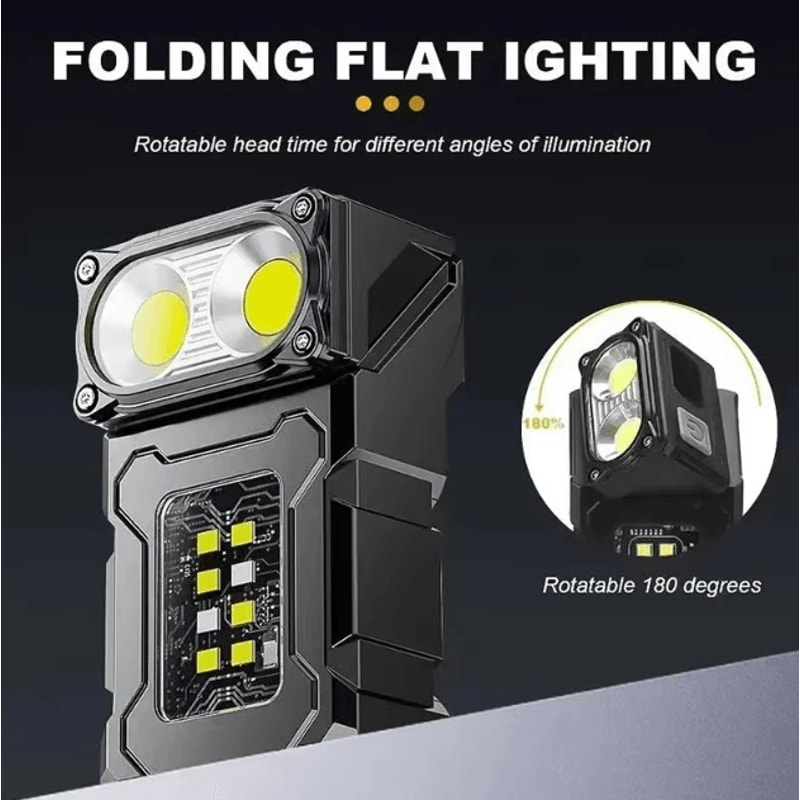 USB Rechargeable Mini Flashlight With COB Emergency Light Super Bright Portable Torch For Camping 1