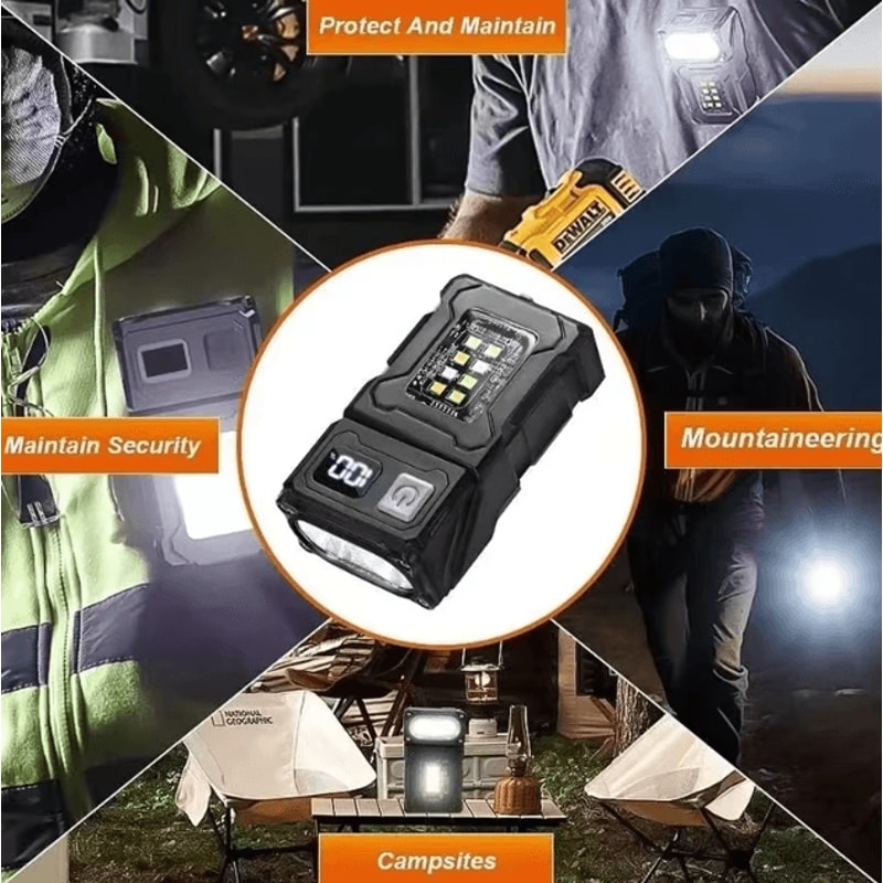 USB Rechargeable Mini Flashlight With COB Emergency Light Super Bright Portable Torch For Camping 3