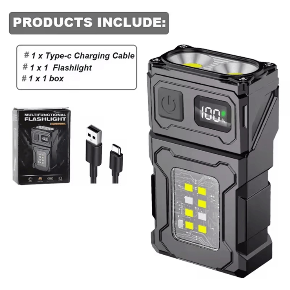 USB Rechargeable Mini Flashlight With COB Emergency Light Super Bright Portable Torch For Camping 5