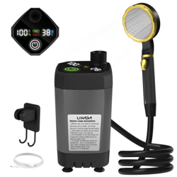 camping outdoor shower pump with digital display – portable rv and travel shower kit 6000mah