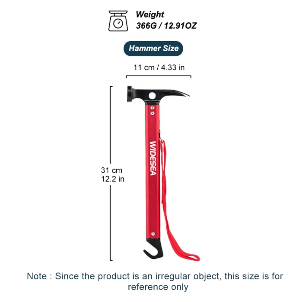 Aluminum Alloy Camping Nail Hammer Durable Multifunction Outdoor Tent Staking Tool 5