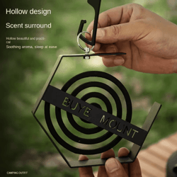 outdoor mosquito coil holder tray – hanging camping insect repellent tool for hiking and travel