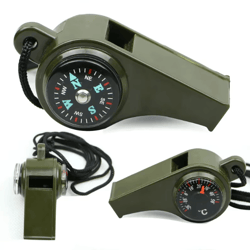 3-in-1 emergency survival whistle – compass, thermometer and outdoor multifunction camping whistle