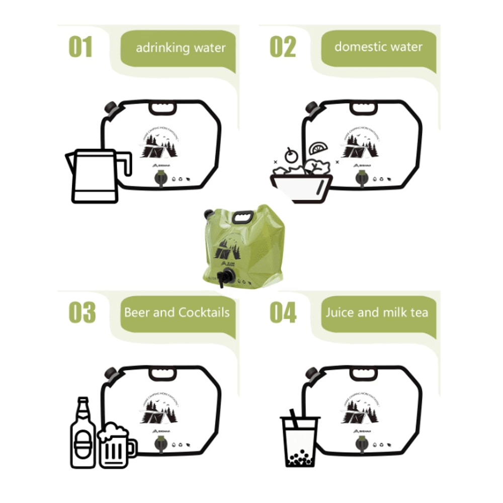 BSWOLF Outdoor Mini Folding Water Bag 8L Large Capacity Portable Camping Water Storage Bag 3