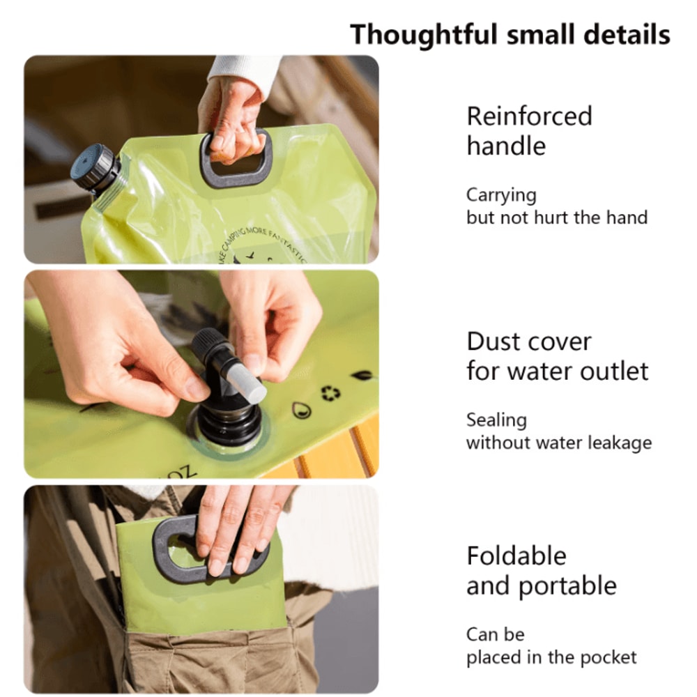 BSWOLF Outdoor Mini Folding Water Bag 8L Large Capacity Portable Camping Water Storage Bag 4