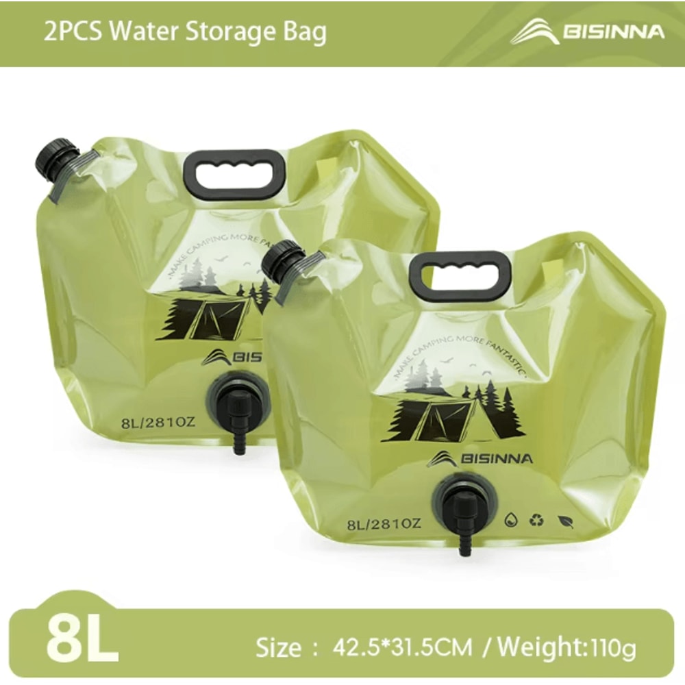 BSWOLF Outdoor Mini Folding Water Bag 8L Large Capacity Portable Camping Water Storage Bag 7