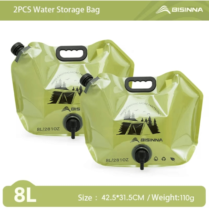 BSWOLF Outdoor Mini Folding Water Bag 8L Large Capacity Portable Camping Water Storage Bag 7
