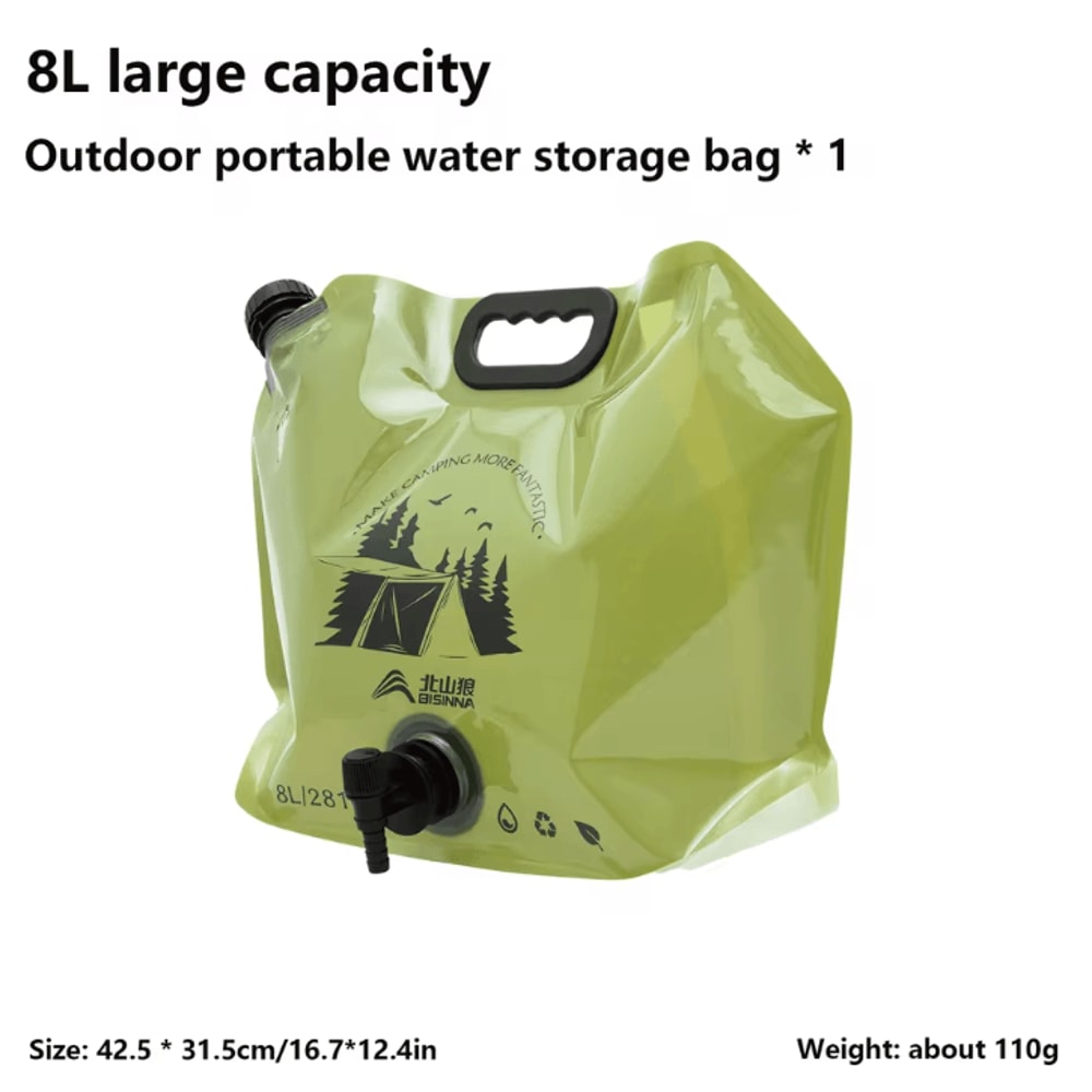 BSWOLF Outdoor Mini Folding Water Bag 8L Large Capacity Portable Camping Water Storage Bag 6