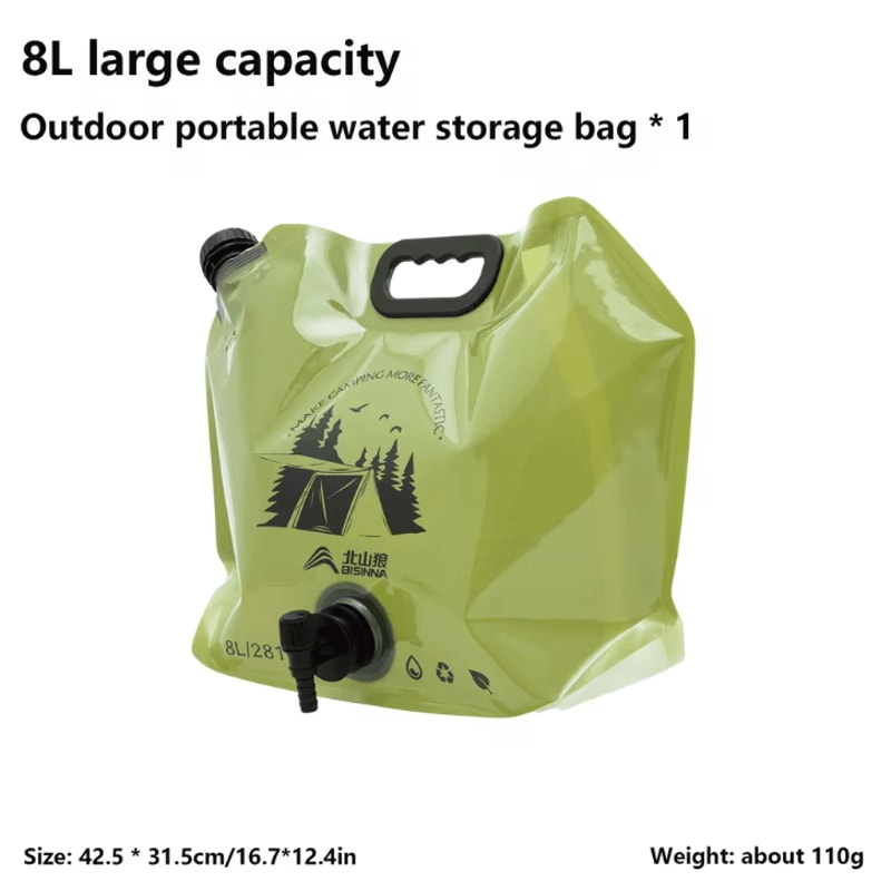 BSWOLF Outdoor Mini Folding Water Bag 8L Large Capacity Portable Camping Water Storage Bag 6