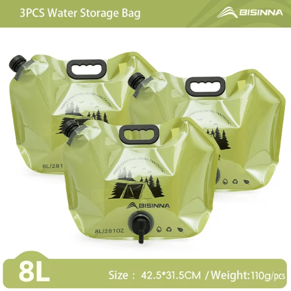 BSWOLF Outdoor Mini Folding Water Bag 8L Large Capacity Portable Camping Water Storage Bag 8