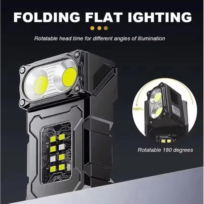 Tactical Portable Work Light USB Rechargeable Mini LED Flashlight Outdoor Camping And EDC Molle Cl 3