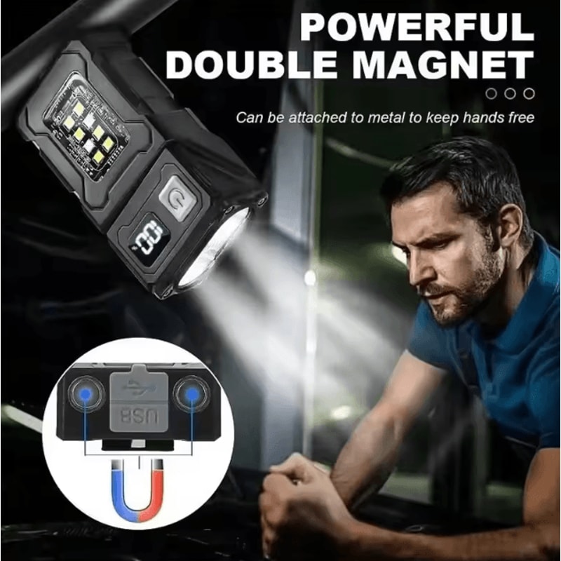 Tactical Portable Work Light USB Rechargeable Mini LED Flashlight Outdoor Camping And EDC Molle Cl 4