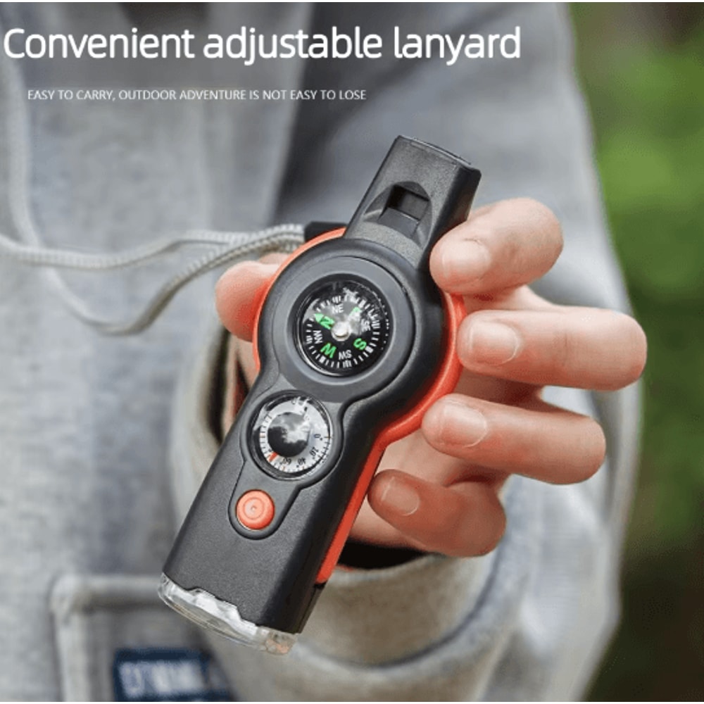 7 In 1 Outdoor Survival Whistle Multi Function Safety Whistle For Hiking Camping And Travel 2